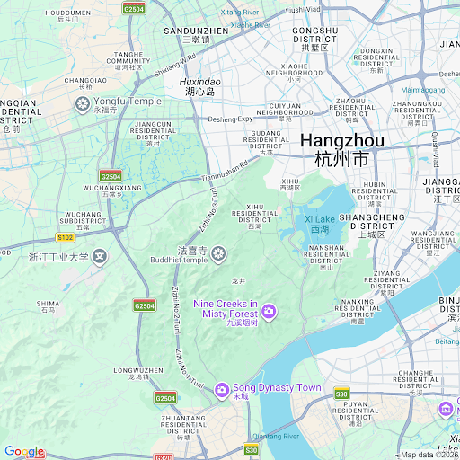 Map of Xiang Zhi Vegetarian and nearby streets
